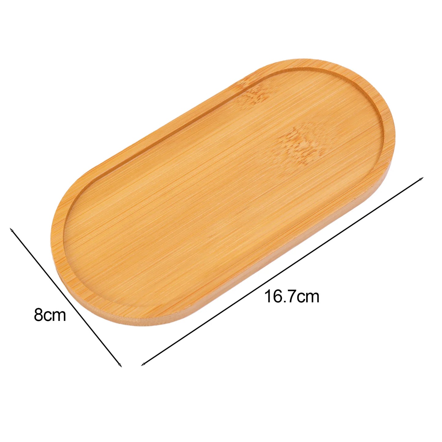 Multi-Purpose Bamboo Tray – Wooden Waterproof Decorative Plate for Home, Coffee, and Plants