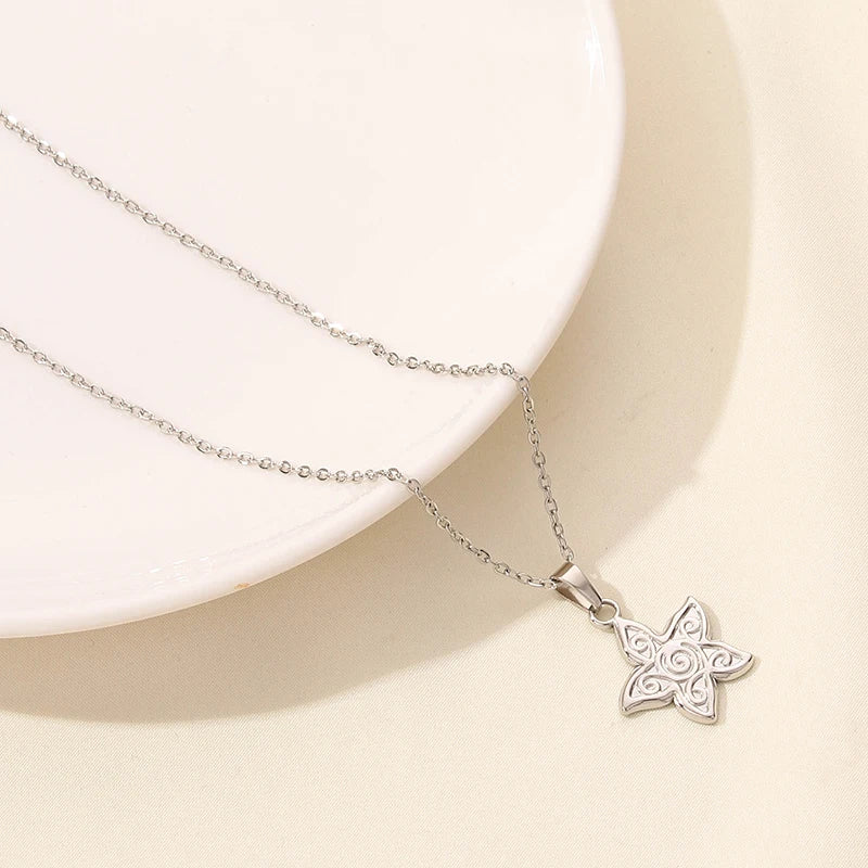 Classic Sun Moon Star Pendant Necklace Link Chain On The Neck Decor Stainless Steel Necklaces For Women Men Accessories Jewelry