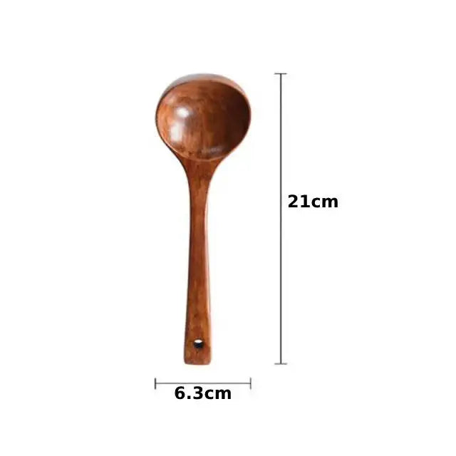 Wooden Serving Ladle – Large Natural Wood Utensil for Soup, Cooking, and Kitchen Use