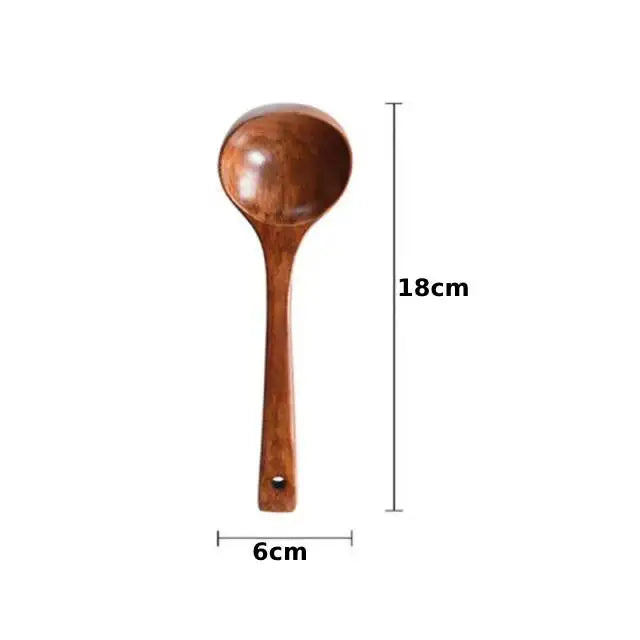Wooden Serving Ladle – Large Natural Wood Utensil for Soup, Cooking, and Kitchen Use