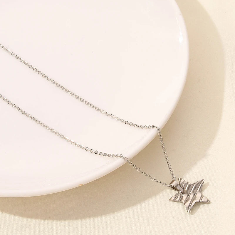 Classic Sun Moon Star Pendant Necklace Link Chain On The Neck Decor Stainless Steel Necklaces For Women Men Accessories Jewelry