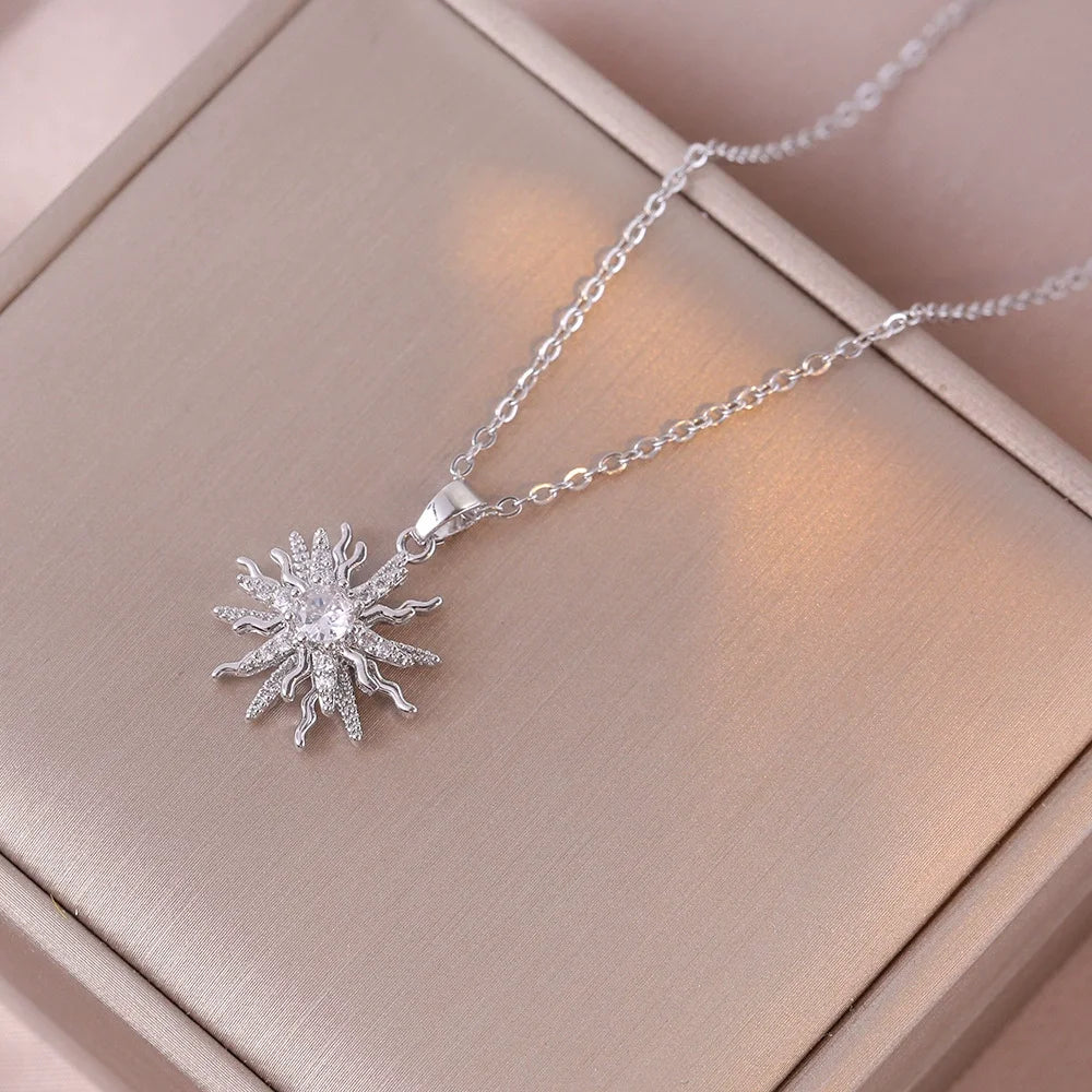 Sun Necklace, Woman Jewelry ,Fashion Wedding Party Accessories Gold Plated, Opal Sun Pendant ,Rapunzel Choker, Gift