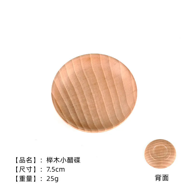 Round Wooden Seasoning Plate – Reusable Dishware for Snacks, Salad, and Kitchen Use