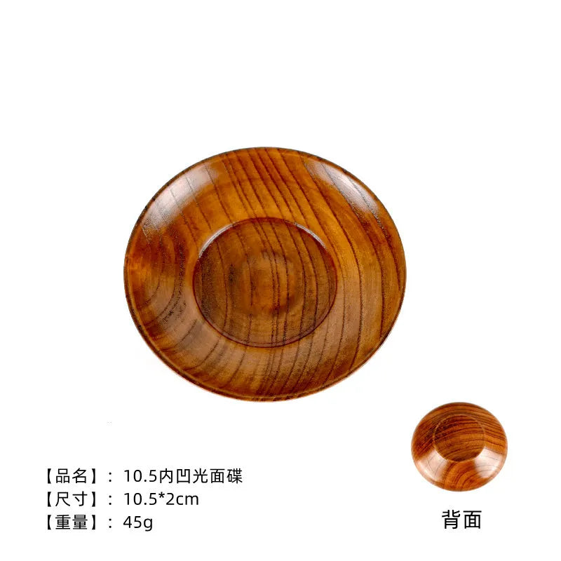 Round Wooden Seasoning Plate – Reusable Dishware for Snacks, Salad, and Kitchen Use