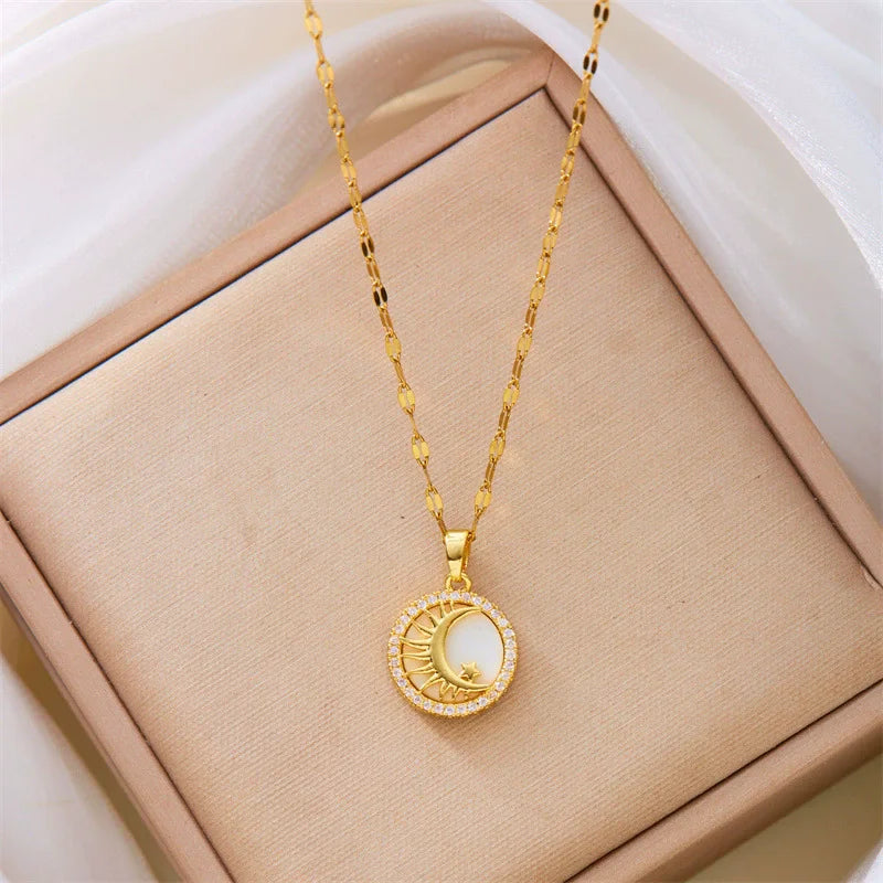 Sun Necklace, Woman Jewelry ,Fashion Wedding Party Accessories Gold Plated, Opal Sun Pendant ,Rapunzel Choker, Gift