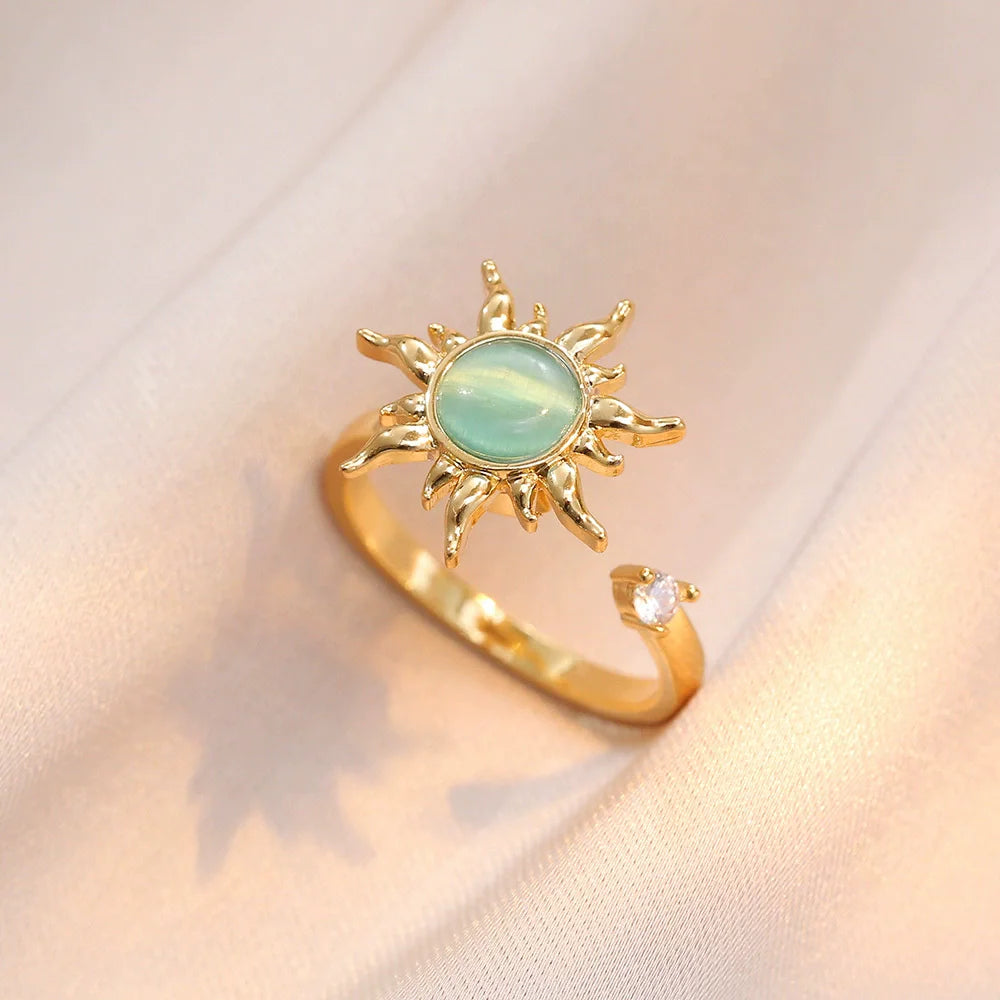Sun Necklace, Woman Jewelry ,Fashion Wedding Party Accessories Gold Plated, Opal Sun Pendant ,Rapunzel Choker, Gift